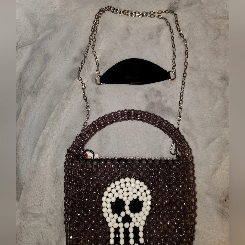 Bouffants And Broken Hearts beaded skull